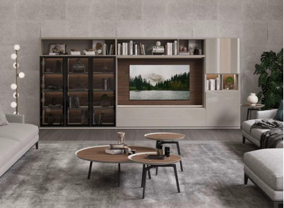 Wohnwand Moderne weiße Wohnzimmermöbel Luxuriöse Holzmöbel Einrichtung